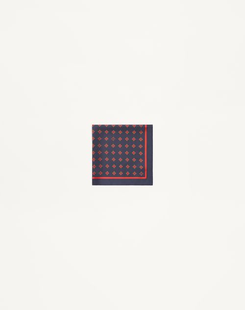Valentino Garavani - Opticool Silk Scarf - Navy/ Red - Man - Soft Accessories